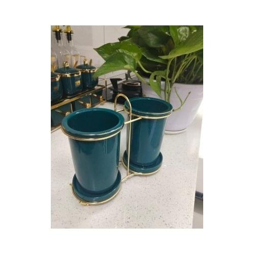 Light Luxury Household Ceramic Chopsticks Chopsticks Basket Kitchen Shelves Drain Tube Spoon Storage Box