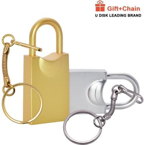 New-Style Lock Shape USB Flash Drive 32GB Metal Usb-Pendrives 64GB 16GB Micro Pen-drive 8GB 4GB Flash-Stick Memory U-disk 2.0