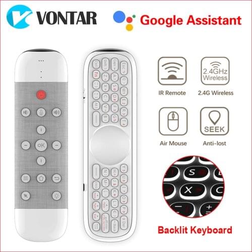 W2 Air Mouse Voice Remote Control 2.4GHz Wireless Keyboard IR Learning Microphone Gyroscope for Android TV Box H96 MAX X96 Max