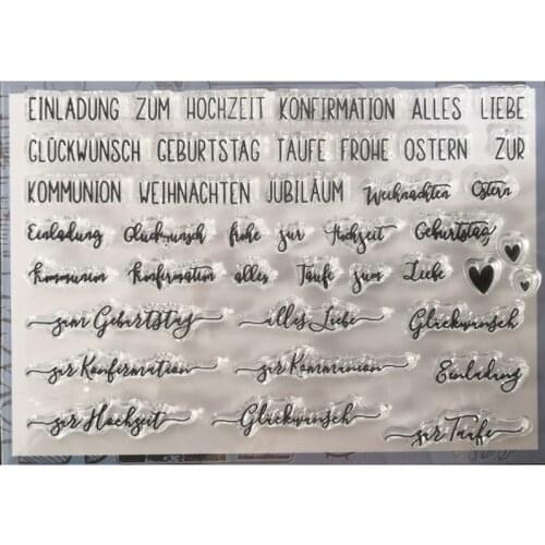 ZFPARTY German Transparent Clear Silicone Stamp for DIY scrapbooking/photo album Decorative card making 717