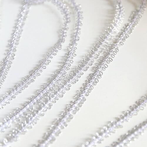 1Yard Lace Fabric Guipure Craft Ribbon 0.9cm Silver Lace Fabric Trim DIY Sewing Trimmings Dress Decoration encajes dentelle LP42