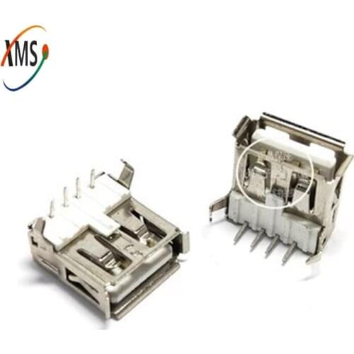 10pcs USB type A female socket connector with curling AF90 degree A type of interface USB charging