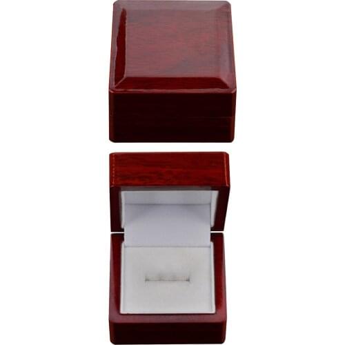 2Pcs Wood Box Jewelry Finger Case Wedding /Engagements Container