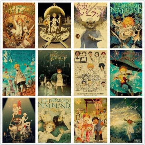 5D Diamond Painting Promise Dreamland Anime Retro Poster Diamond Embroidery Norman Emma Cross Stitch Kit Mosaic Home Decoration