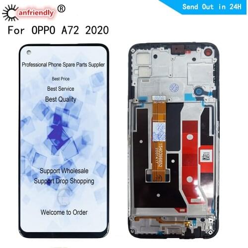 6.5" IPS LCD For OPPO A72 2020 4G 5G CPH2067 PDYM20 LCD Display Touch Panel Screen Digiziter Sensor With Frame Assembly