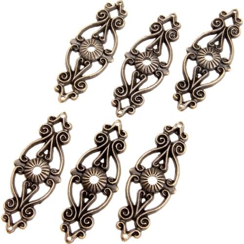 6Pcs 63*24mm Antique Bronze Decorative Corner Bracket for Furniture Wooden Box Feet Furniture Corner Protector