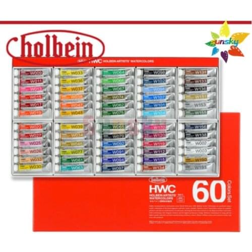 60 Colors Japan Holbein 5ml of each color Gouache Paint Watercolor Transparent Watercolor Art Supplies