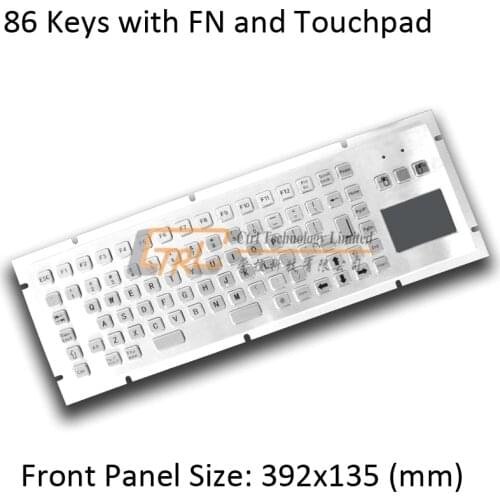 86 Keys Metal keyboard with touchpad, metallic kiosk keyboard, kiosk keyboard with trackpad, IP65 waterproof, anti-vandal