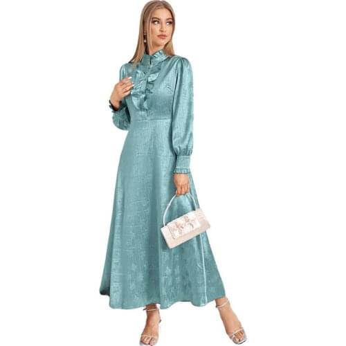 Abaya Dubai Fashion Islam Muslim Dress Kaftan Moroccan Caftan Dresses Women Djellaba Robe Longue Vetement Musulmane Femme Wy98