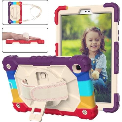 For Samsung Galaxy tab A7 lite 8.7 T225 T220 2021 Case Kids Safe Foam Shockproof Shoulder Hand Strap Stand Tablet Cover