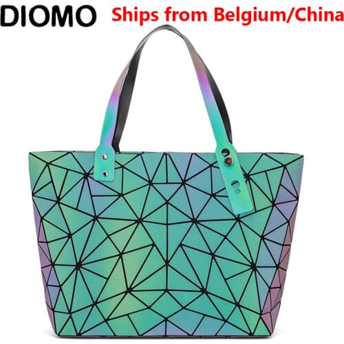 DIOMO Fashion Reflective Women Tote Bags Purses and Handbags Luxury Handbags Women Bags Designer Geometric Shoulder Bag