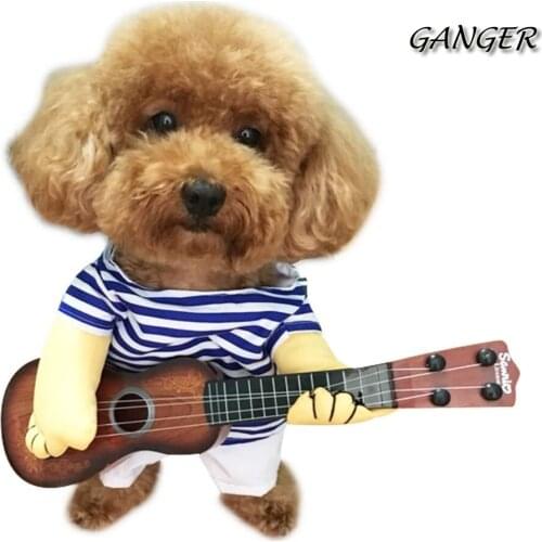 NACOCO Pet Guitar Costume Dog Costumes Guitarist Player Halloween Christmas Cosplay Party Funny Cat Clothes