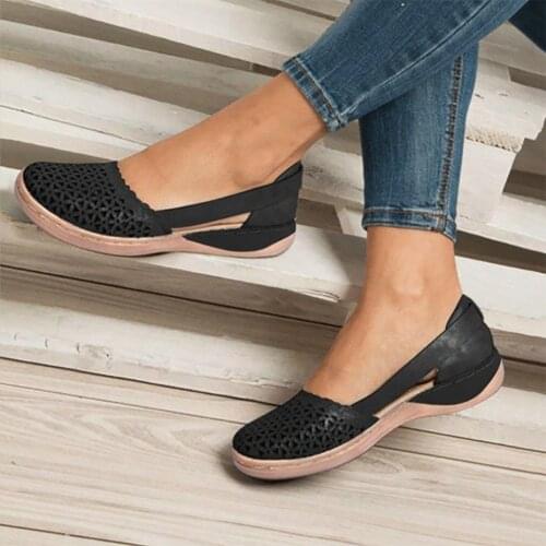 Summer Women Wedges Orthopedic Sandals Office Shoes Woman Hollow Out Vintage Shoes Slip On Casual Sewing Ladies Bunion Sandals