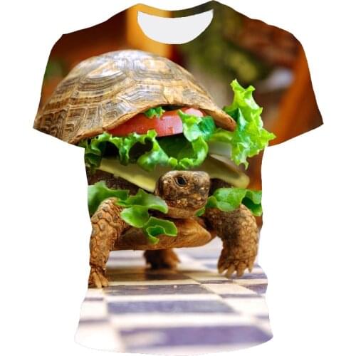 Fashion 3D printing cola burger pattern unisex summer round neck T-shirt short-sleeved new special gourmet print top hip-hop T-s