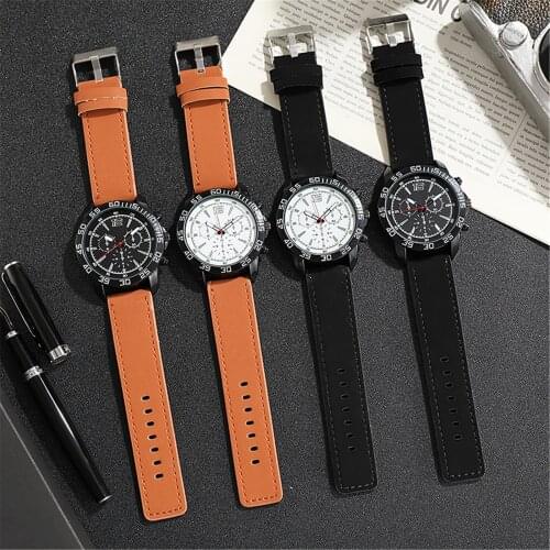 Fashionable Casual Men Style And Leisurely Strap Watch Three Eye Six Stitches Leisure Fashion Activity Watch Quartz Watch