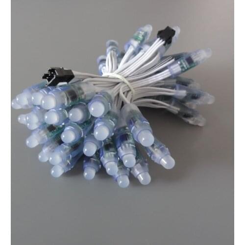 Mokungit 500pcs 5V 12V White Wire WS2811 WS2801 IC led round pixel advertising module String 12mm Digital Waterproof IP68