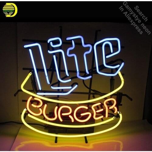 NEON SIGN For Miller Lite Burger Room display Custom Design Restaurant Shop Light Signs neon signs for sale light up signs
