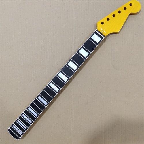 New ebony fingerboard Maple Electric Guitar neck 22 frets guitar parts yellow