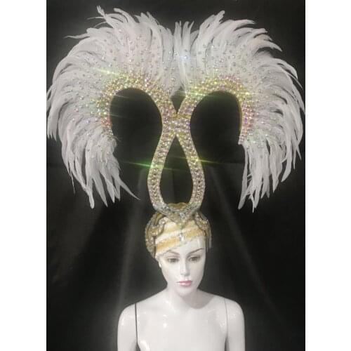 Feather clothing Stage performance catwalk carnival Headdress flower pubs party Mens wear womens clothing