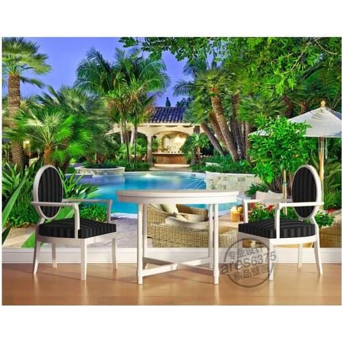 Custom photo 3d room wallpaper Non-woven mural The tree house swimming pool painting 3d wall murals wallpaper for walls 3d