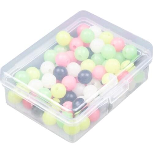 Mixed Color Fishing Beads 100pcs/Box Colorful Round Floating Beads Fishing Bait Lure 6mm Luminous Fishing Accessories