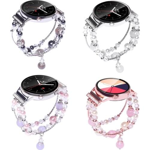 Bracelet for Samsung Galaxy Watch Active 2 Band 44mm 40mm Handmade Bead 20mm Watch Band for Gear S2 Gear Sport Women Wriststrap