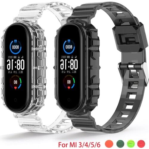 For Xiaomi 5/6 Strap Transparent Strap Mi 6 Mi 5 Mi 4 Sports Watchband for Xiaomi 3/4 Strap Silicone Bracelet Accessories
