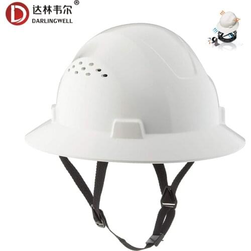 Full Brim Hard Hat Summer Sunshade Breathable Safety Helmet Lightweight High Strength Work Cap Construction Railway Metallurgy