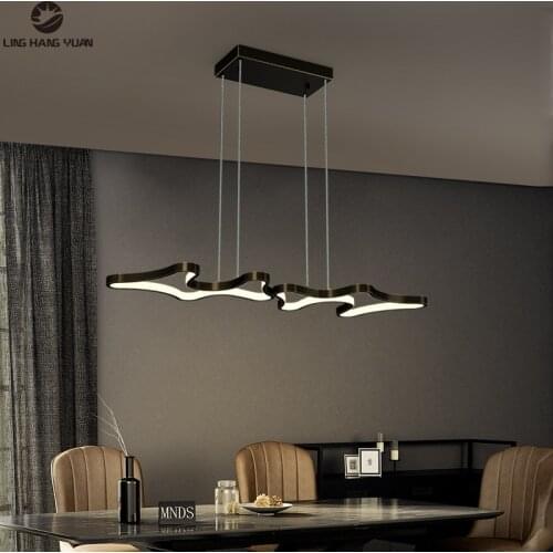 Modern Led Pendant Light 110V 220V Chandelier Pendant Lamp Black&Gold for Dining room Kitchen Living room Copper Hanging Lamp