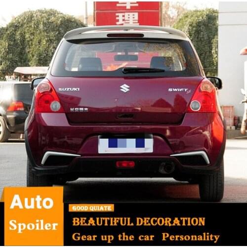 For 2006-2015 Suzuki Swift Spoiler Sport ABS Material Car Rear Wing Primer Color Trunk Rear Spoiler 2007 08 09 2010 11 12 2013