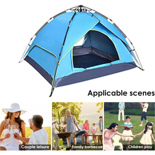 Camping Tent 2-3 Person Ultralight Outdoor Sunshelter UV Awning Tents Double Layers Large Family Tent Waterproof Hiking Tent Set