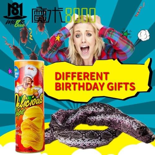 Fun Joke Toys Funny Potato Chip Can Jump Spring Snake Toy Gift April Fool Day Halloween Party Decoration Jokes Prank Trick