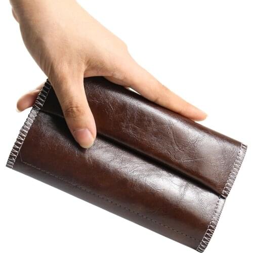 1PC PU Leather Tobacco Pouch Bag Pipe Cigarette Holder Waterproof Wallet Bag Portable Tobacco Storage Bag Cigarette Accessories