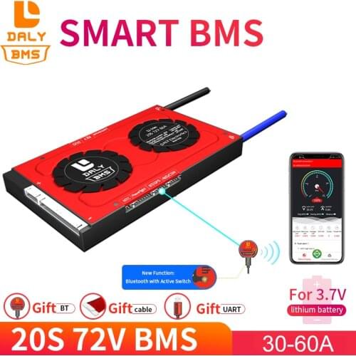 Daly 3.7V 18650 smart BMS 20S 72V 30A 40A 50A 60A Li-ion Lithium Protection Board balance Bluetooth APP PC software R485