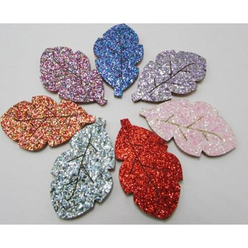 10pcs Leaf Flowers Padded Appliques For Clothes/Bag DIY Baby Hair Clip headwear Decor Ornament Accessories