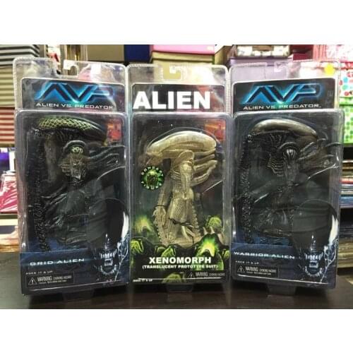18CM Warrior Alien Figure Grid Alien Xenomorph Translucent Prototype Suit Action Figure Collectible Model Toy Horror gift