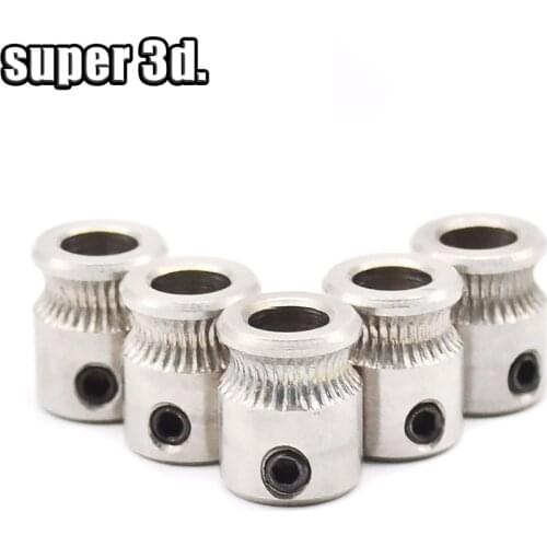 2pcs MK7 MK8 Extruder Drive Gear Bore 5mm For 1.75/3.0mm filament 3D Printer Stainless Steel Feeding Pulley