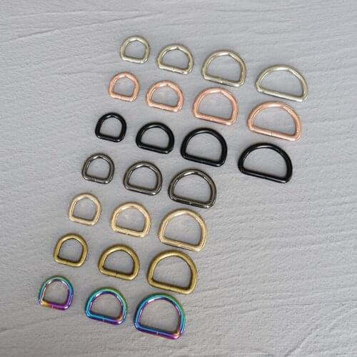 20 Pcs 15/20/25/30mm Metal D Ring DIY Mountaineering Bag Dog Collar Leash Belt Sewing Knapsack Garment Pursestraps Clip Clasp