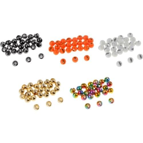 25pcs 5 Colors 4.0mm Nice-Designed Slotted Tungsten Beads Fly Tying Material Bolas de tungsteno perles de tungstene