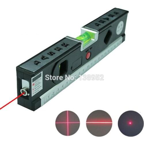 4 In 1 Blister Laser Levels Horizon Vertical Measuring Tape Aligner Laser Marking Lines Ruler Tool