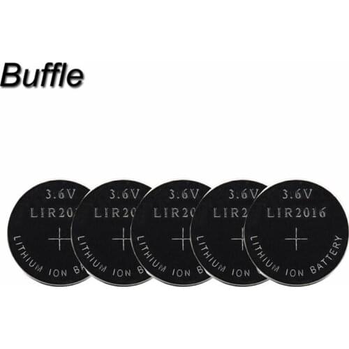 5x LIR2016 3.6V Li-Ion Rechargeable Button Cell Battery Recharged 500 Times Instead of Car Keys CR2016 Batteries