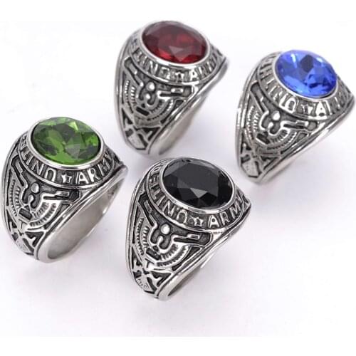 American Soldier Casting Titanium Steel Ring Commemorative Ring US Army Ring