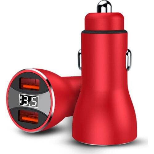 Upgraded 36V 6A Dual USB Car Charger Digital Display for iPhone12 11 X XR Xs 8 Samsung Xiaomi Fast Charging Car Charger Adapter