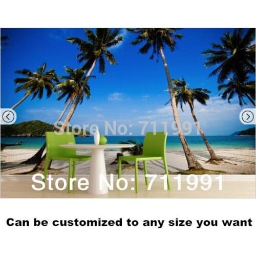 Free shipping Palm Tree Landscape Wall Mural wallpaper