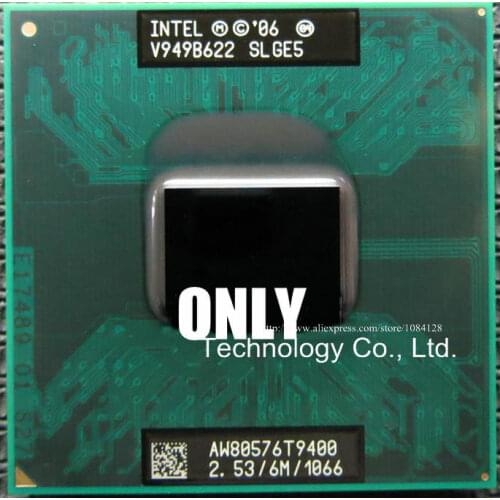 Free Shipping Laptop cpu Core 2 Duo Processor T9400 (6M Cache, 2.53 GHz, 1066 MHz FSB)