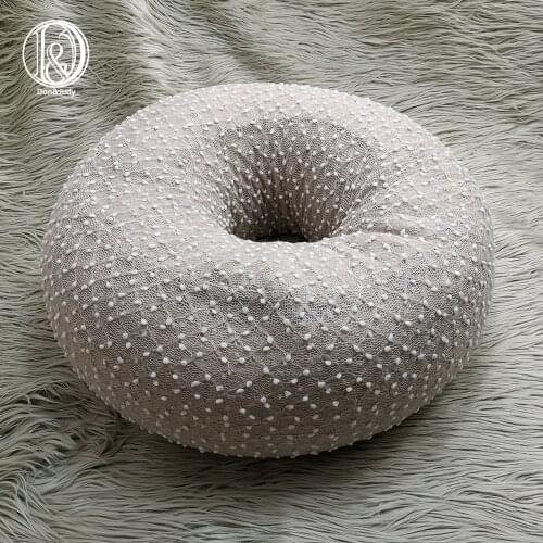 Don&Judy Donut Posing Nest + 150x100cm Fake Fur Blanket Set Newborn Poser Photo Prop Infant Posing Pillow Studio Accessories