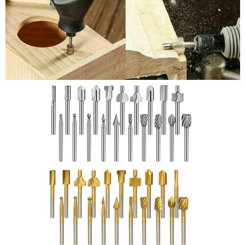 HSS Router Engraving Bits Cutting Burr 1/8" Shank Router Bits for Dremel