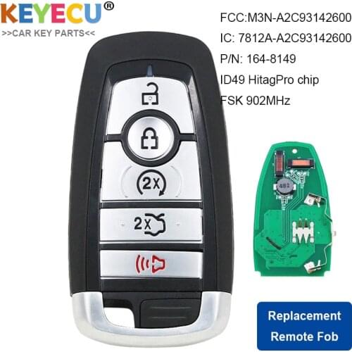 KEYECU Smart Prox Remote Key for Ford Fusion Explorer Expedition Edge 2017-2019, Fob 902MHz - M3N-A2C931426, M3N-A2C93142600
