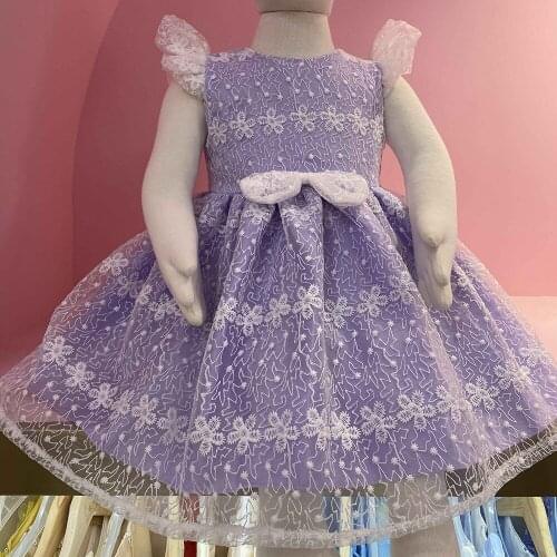 Summer Dresses European And American Lace Bowknot Girls Clothing Children Princess Dresses Tutu Skirts Baby kids Costume 1-6 Age