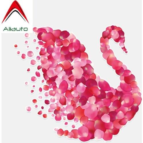 Aliauto Fashion Car Stickers Beautiful Petal Swans Auto Accessories Decor Vinyl Decal for Peugeot Passat Porsche Mazda,13cm*12cm